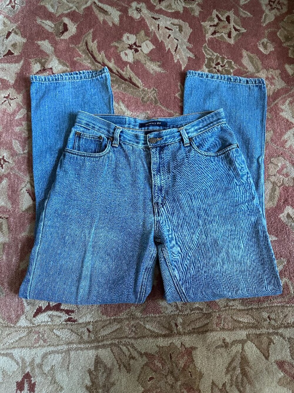 Vintage 90s Bill Blass Perfect Fit High Rise Blue Jeans Size 10 Tall Cotton